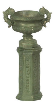 Dollhouse Miniature Ancient Urn W/Base 2 Sets Green